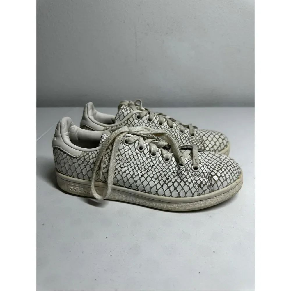 Adidas Stan Smith Trainer White Snakeskin Unisex Size 6 2015 S75136 Sneakers